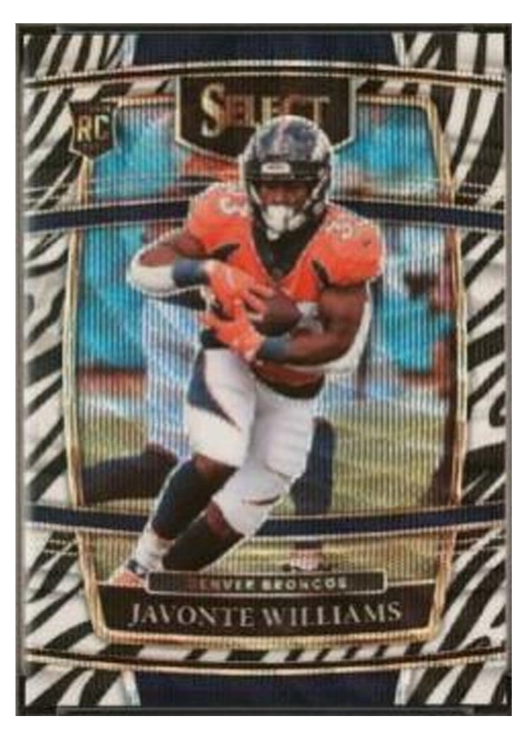 2021 Panini Select Base Set Javonte Williams Zebra #157 card