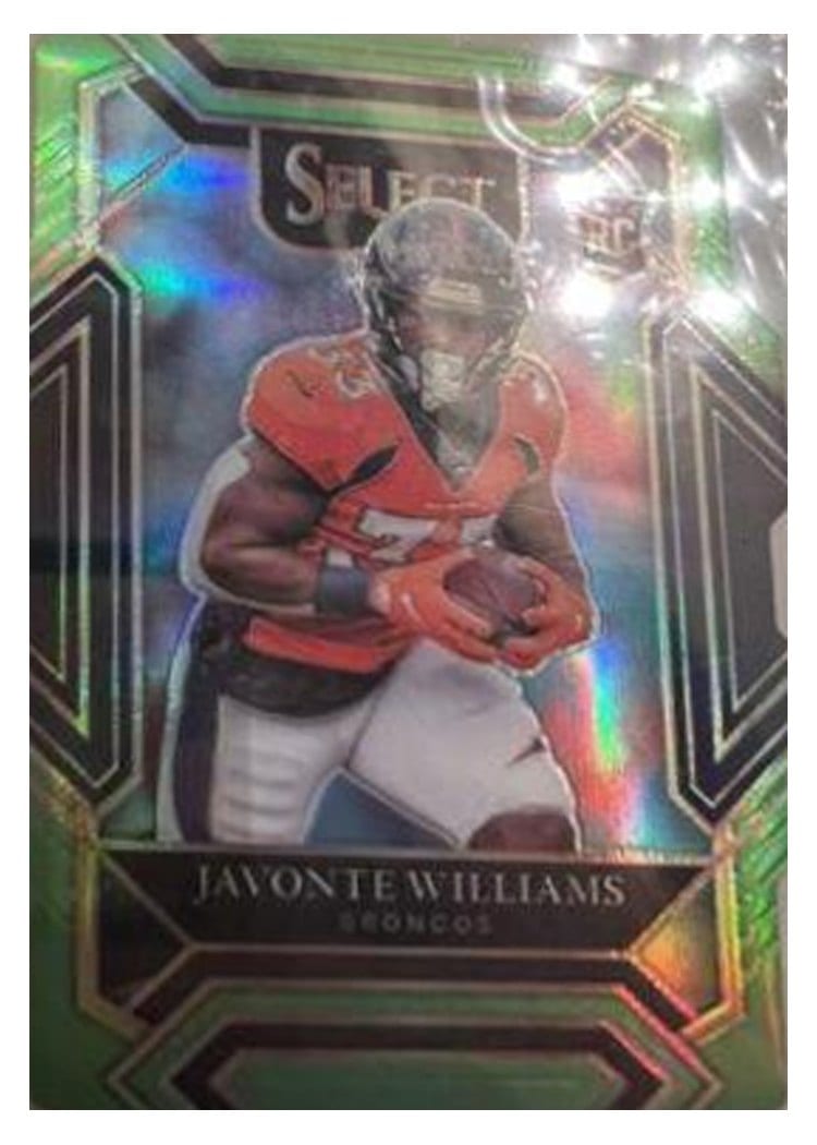 2021 Panini Select Base Set Javonte Williams Neon Green Die Cut #257 card