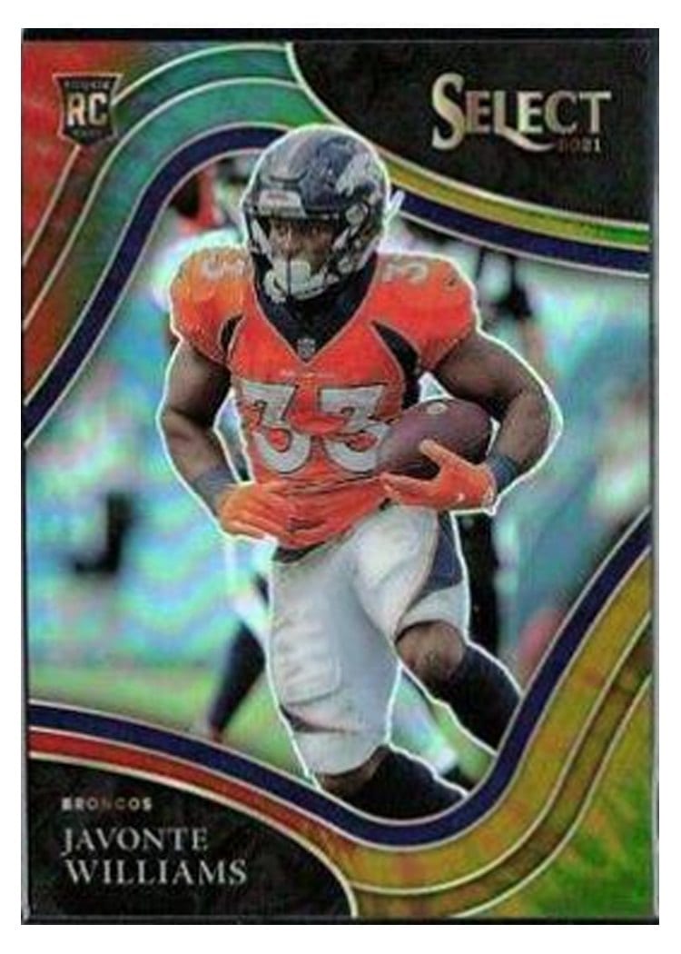2021 Panini Select Base Set Javonte Williams Tie Dye #357 card