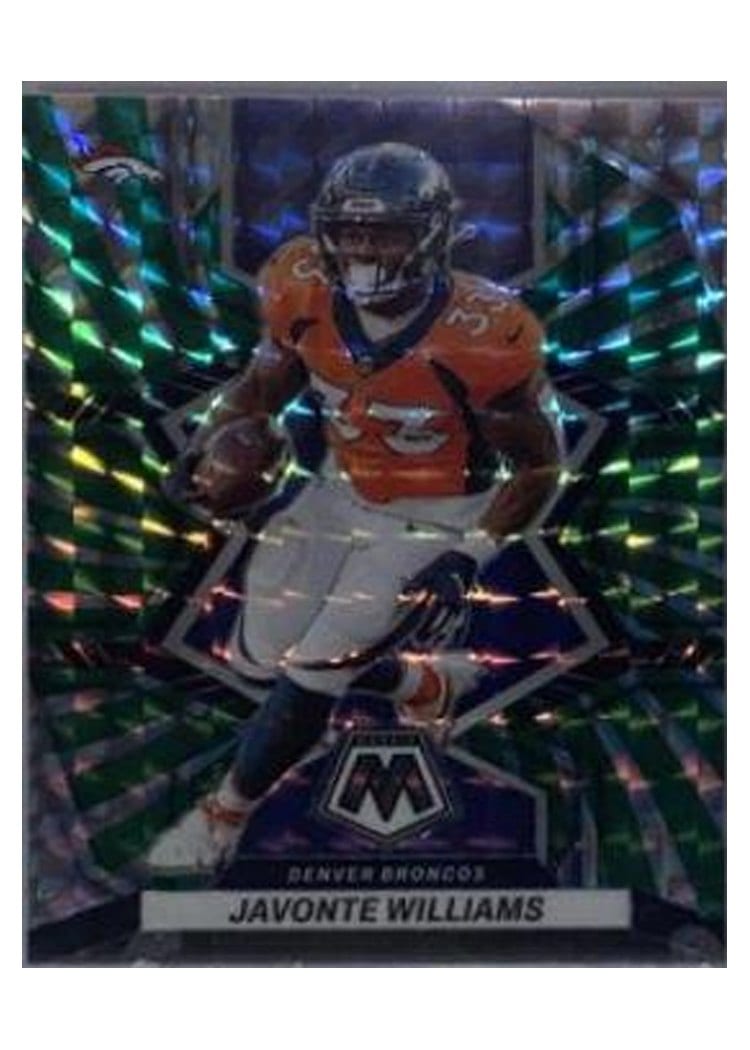 2022 Panini Mosaic Base Set Javonte Williams Green Swirl #61 card