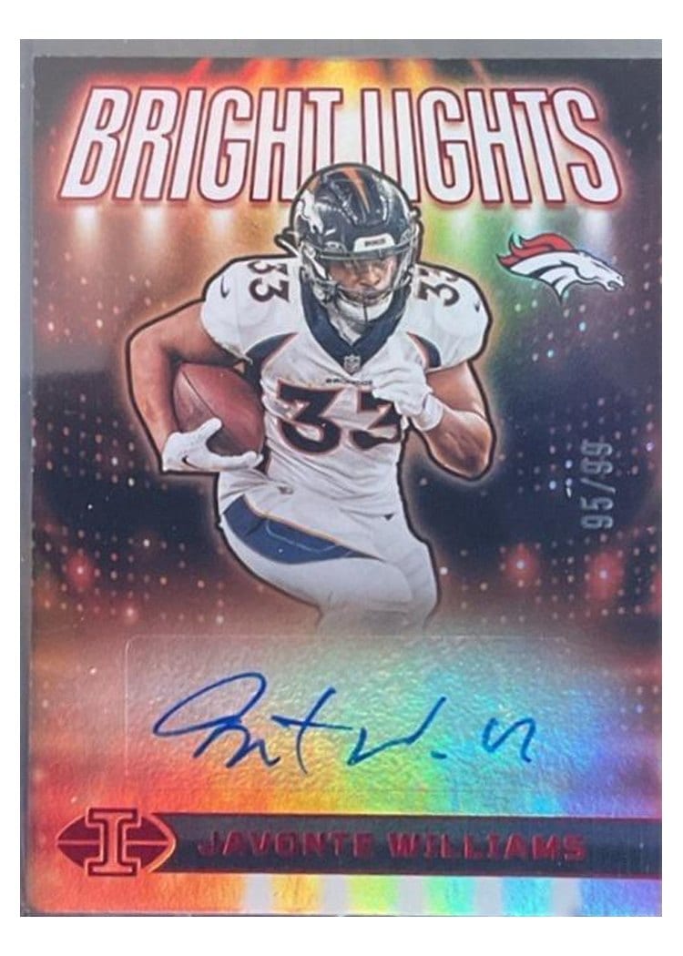 2024 Panini Illusions Bright Lights Signatures Javonte Williams #23 card