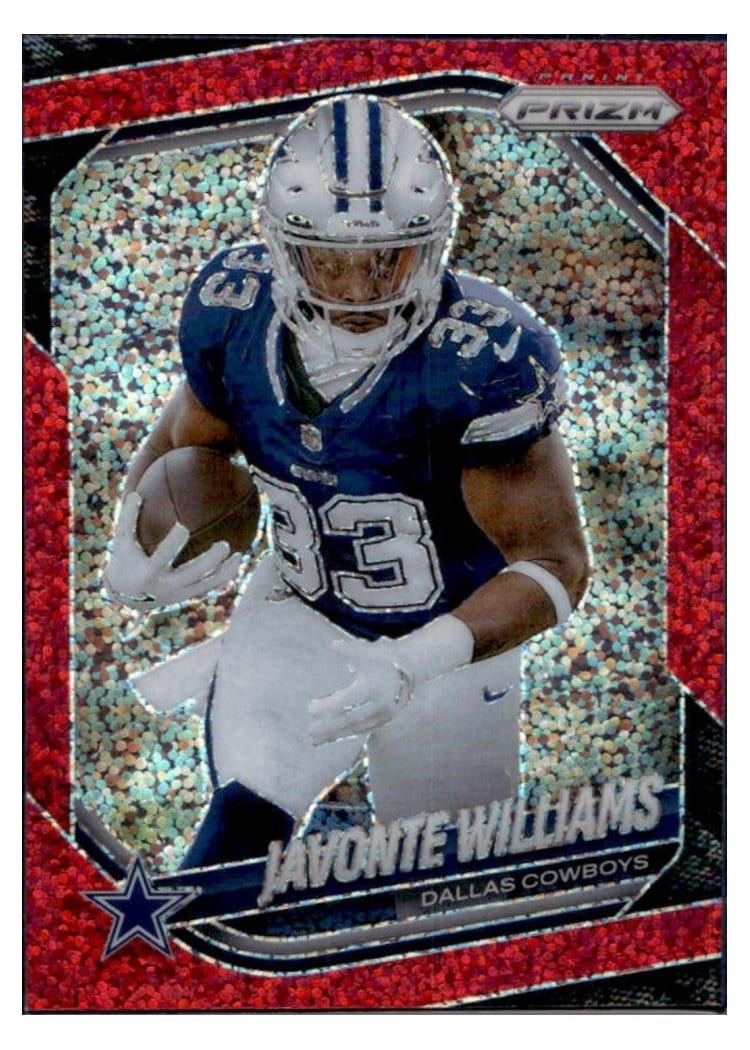 2025 Panini Prizm Base Set Javonte Williams Red Sparkle #1 card