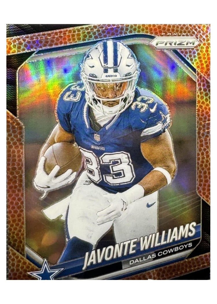 2025 Panini Prizm Base Set Javonte Williams Pigskin #1 card