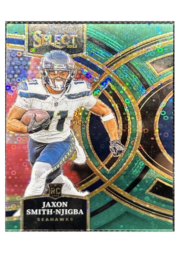 2023 Panini Select Jaxon Smith-Njigba Disco Green Prizm #174 card