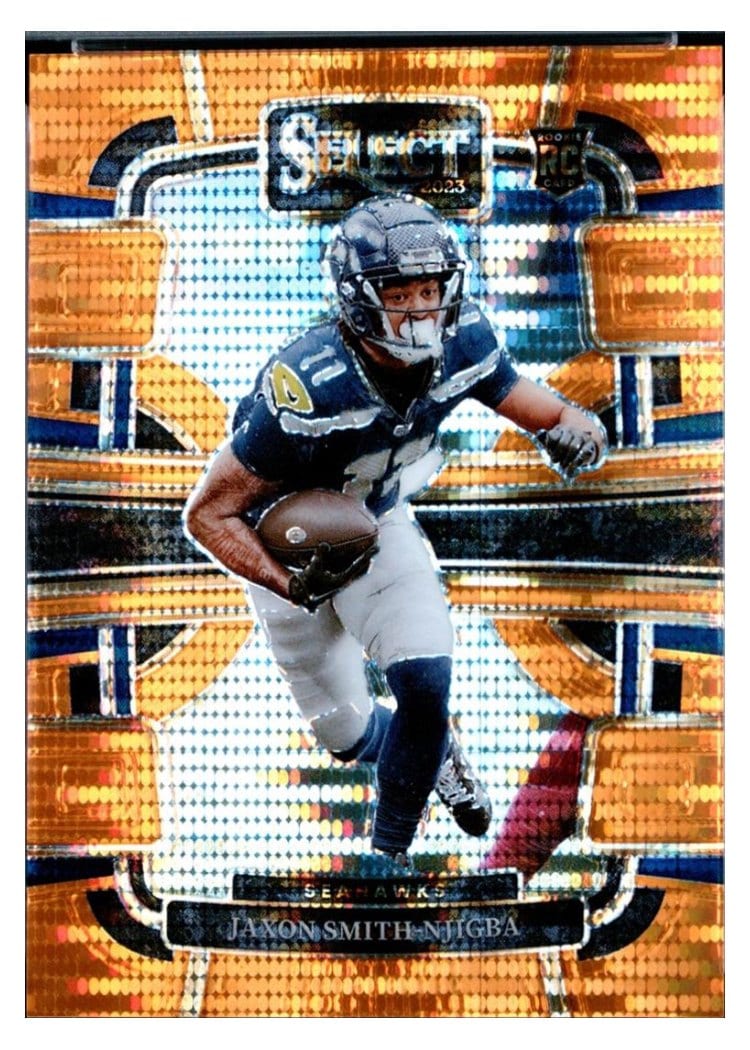 2023 Panini Select Jaxon Smith-Njigba Neon Orange Pulsar Prizm #87 card