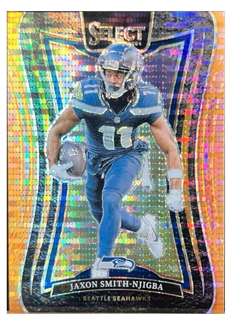 2024 Panini Select Base Set Jaxon Smith-Njigba Neon Orange Pulsar Prizm #349 card
