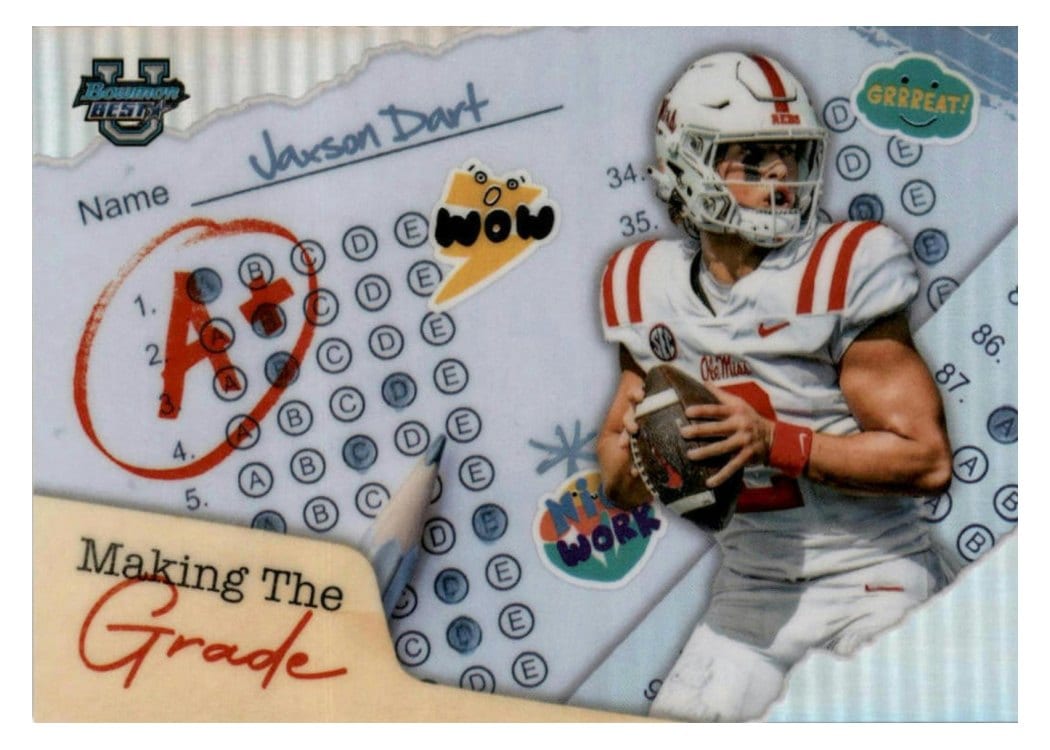 2024 Bowman University Best Making the Grade Set Jaxson Dart #MG-2 card