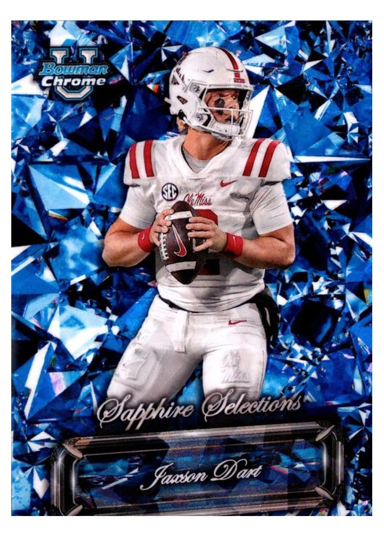2024 Bowman University Chrome Sapphire Sapphire Selections Set Jaxson Dart #SS-12 card