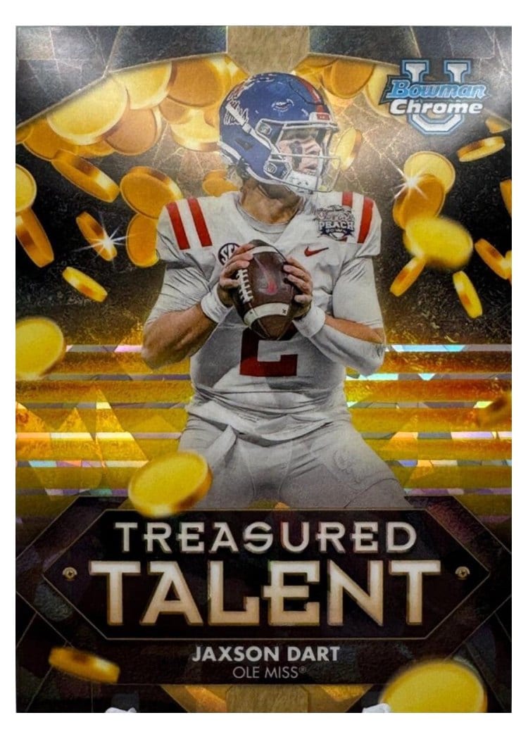 2024 Bowman University Chrome Sapphire Treasured Talent Set Jaxson Dart #TT-3 card
