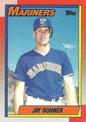 1990 Topps Base Set Jay Buhner #554 card