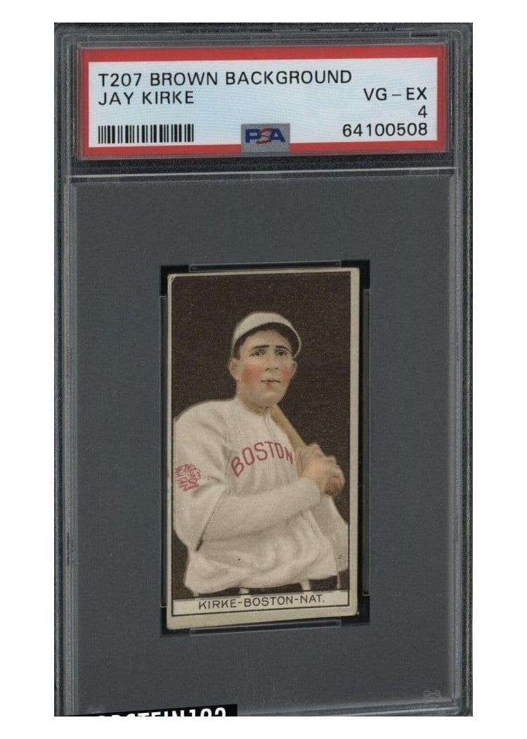 1912 T207 Brown Background Jay Kirke card