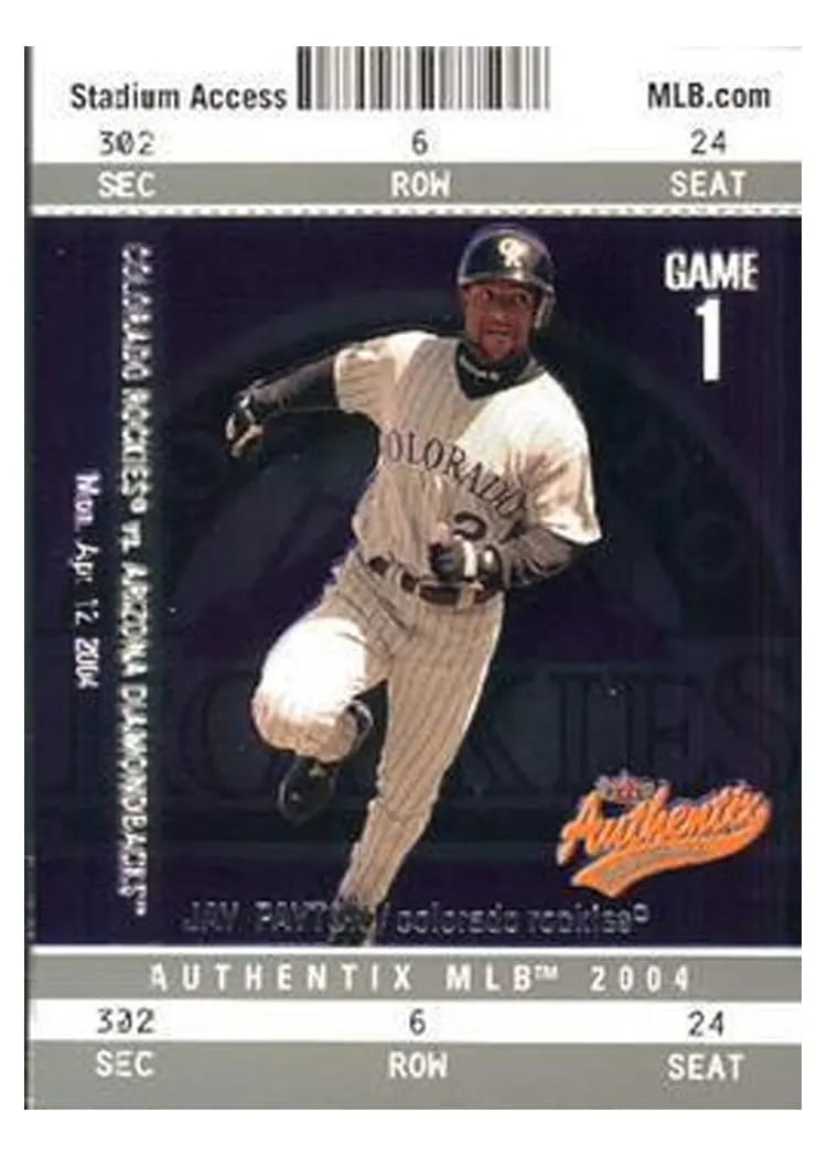 2004 Fleer Authentix Jay Payton #43 card