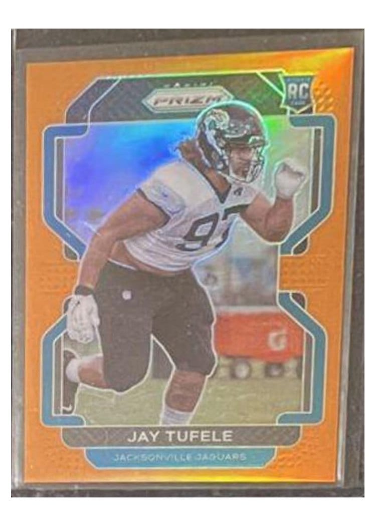 2021 Panini Prizm Base Set Jay Tufele Orange Prizm #440 card
