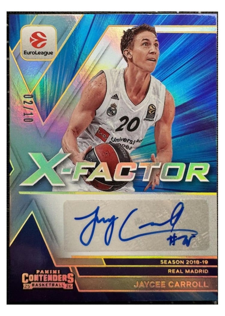 2025 Panini Contenders EuroLeague X-Factor Autograph Jaycee Carroll #11 card