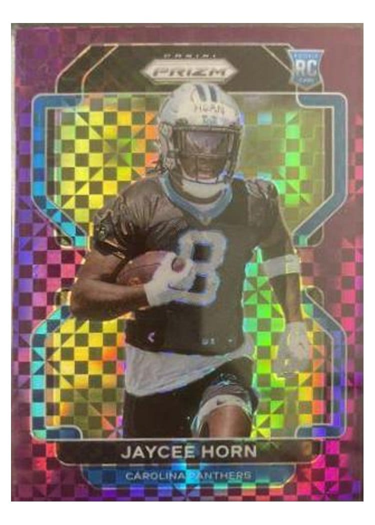 2021 Panini Prizm Base Set Jaycee Horn Purple Power Prizm #373 card