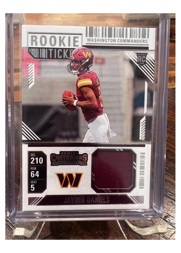 2024 Panini Contenders Rookie Ticket Swatch Jayden Daniels #RTS-JDS card