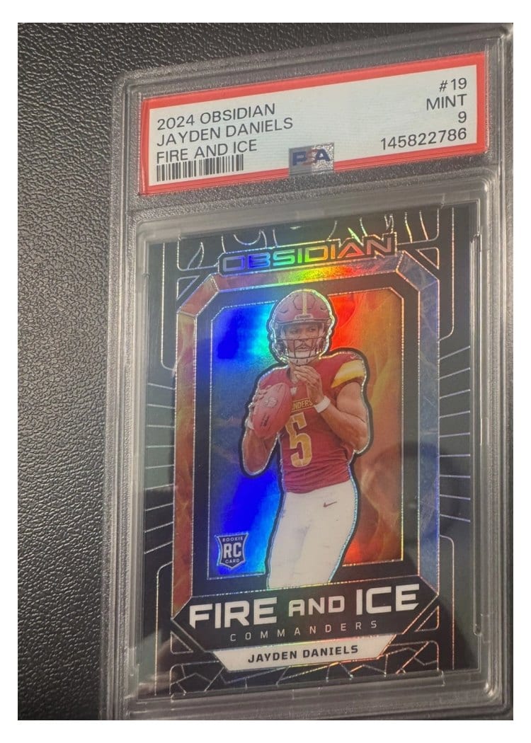 2024 Panini Obsidian Fire and Ice Jayden Daniels #19 card