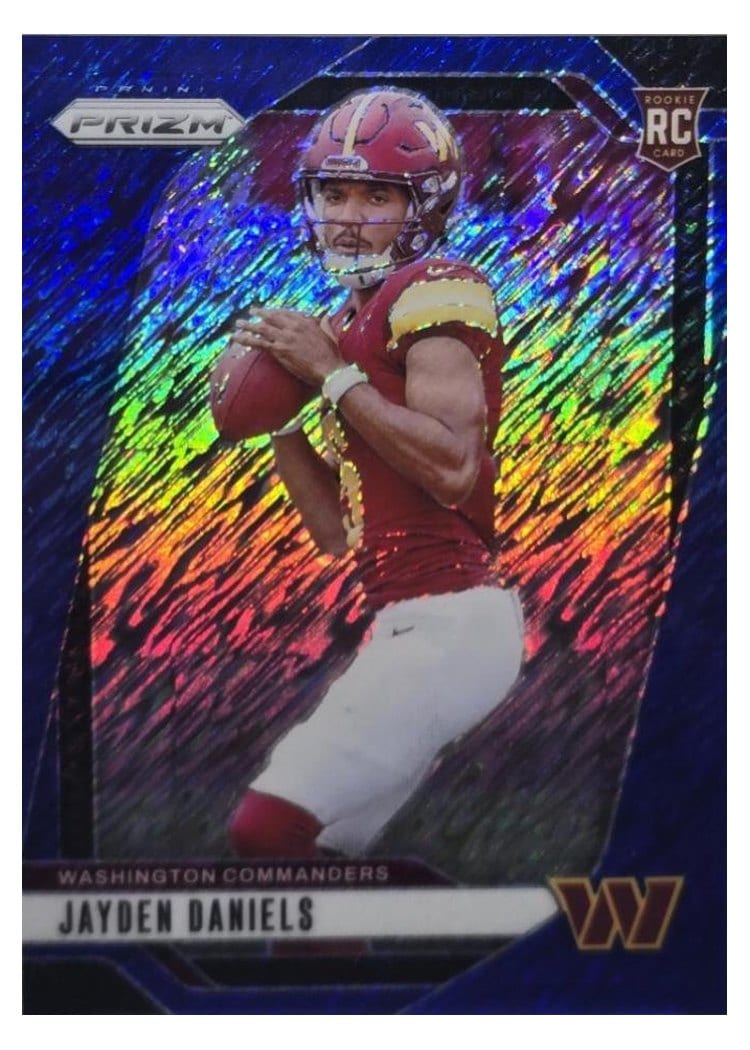 2024 Panini Prizm Jayden Daniels Blue Shimmer #347 card