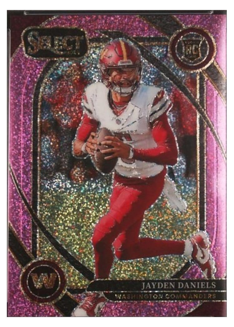 2024 Panini Select Base Set Jayden Daniels Pink Glitter Prizm #217 card