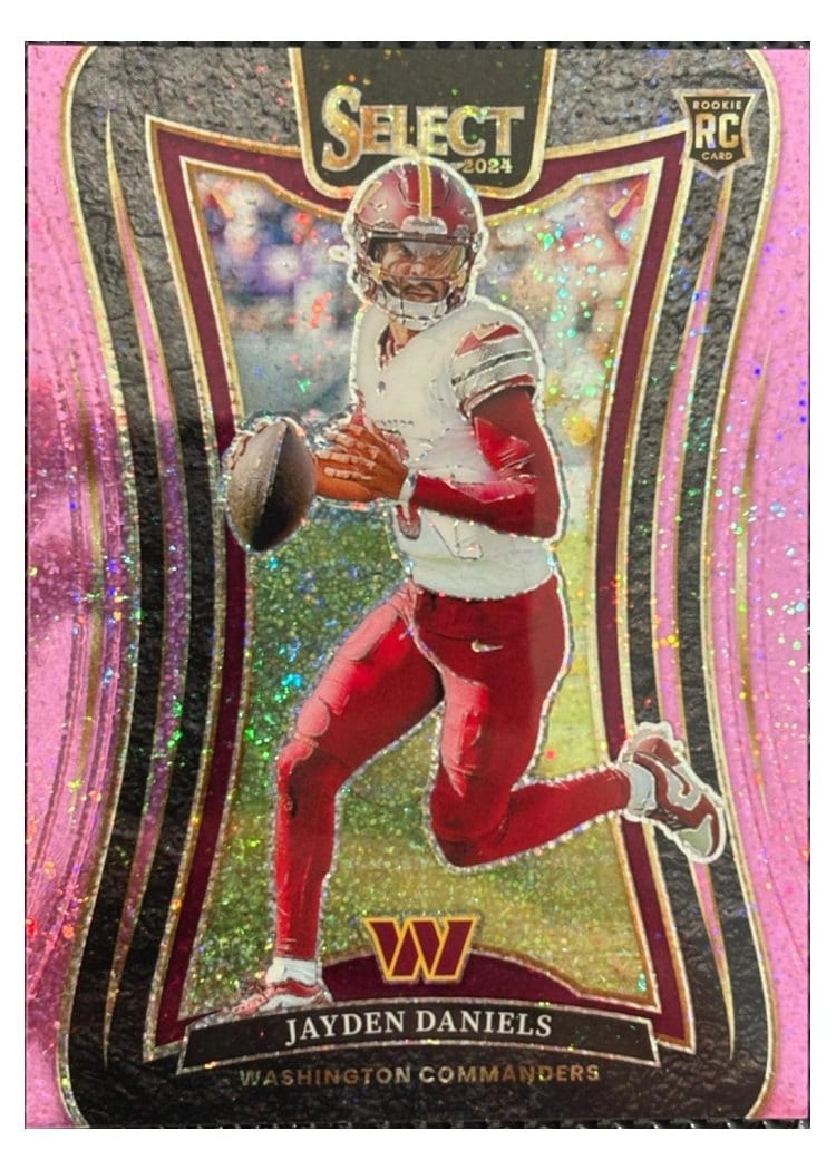 2024 Panini Select Base Set Jayden Daniels Pink Glitter Prizm #380 card
