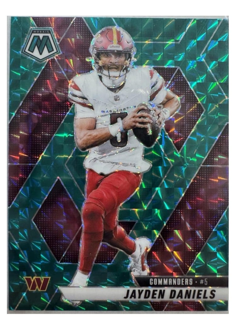 2025 Panini Mosaic Base Set Jayden Daniels Green Sparkle #232 card