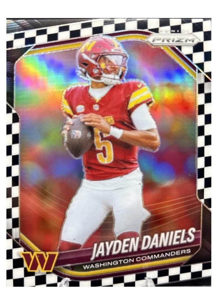 2025 Panini Prizm Base Set Jayden Daniels Black White Checker #278 card