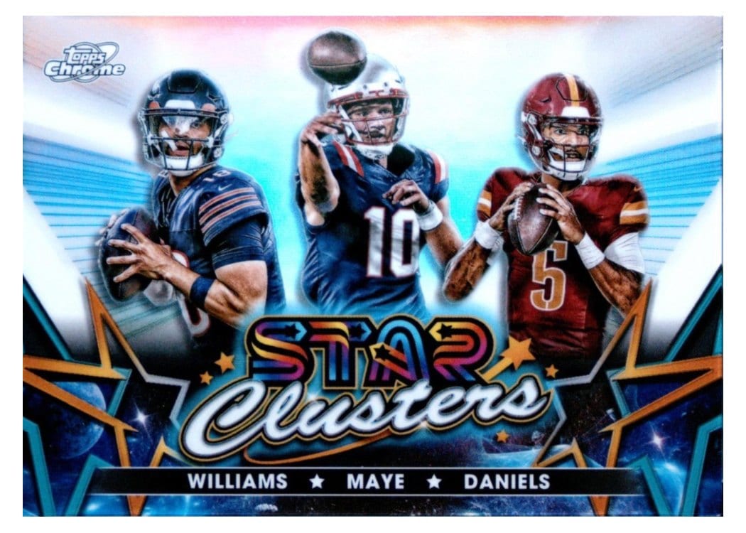 2024 Topps Cosmic Chrome Star Clusters Jayden Daniels / Drake Maye / Caleb Williams #SCL-1 card