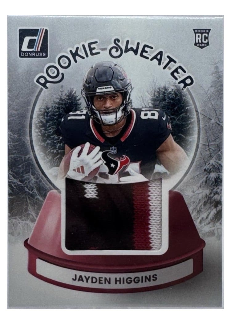 2025 Donruss Rookie Holiday Sweater Jayden Higgins #SWE-JHS card