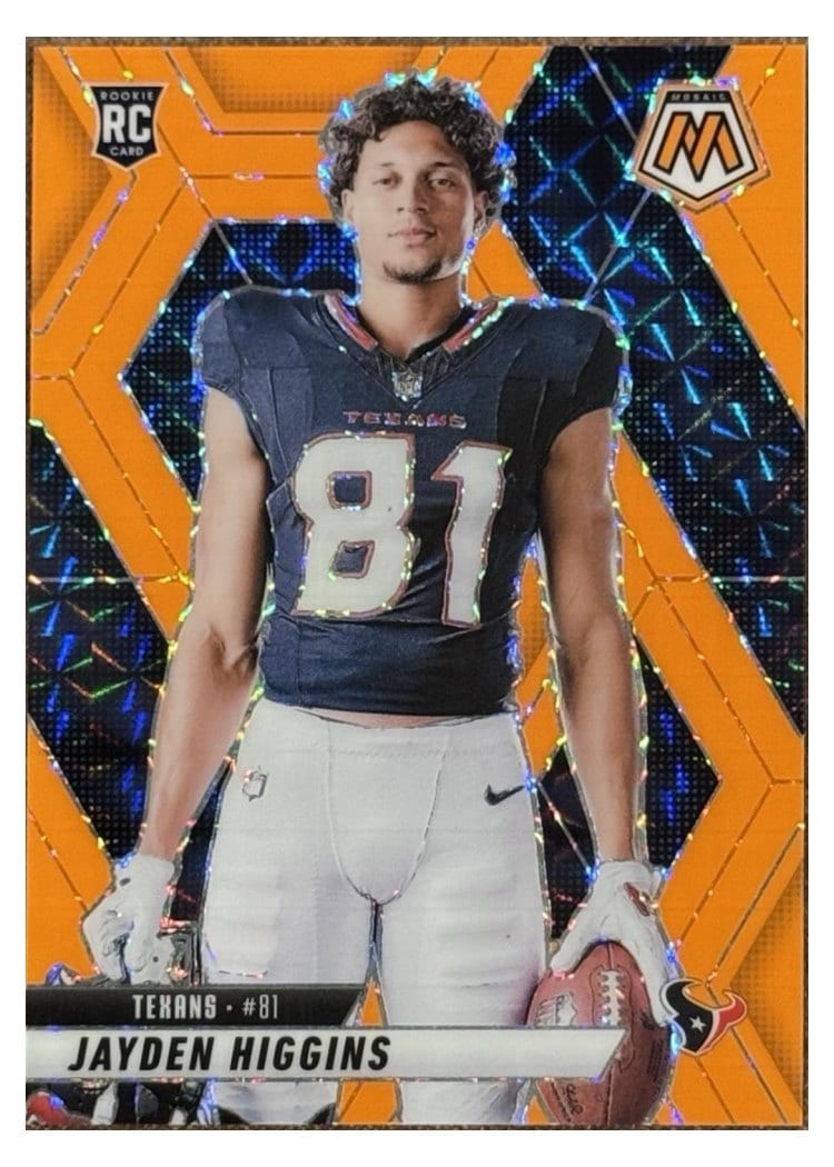 2025 Panini Mosaic Base Set Jayden Higgins Orange Fluorescent #286 card
