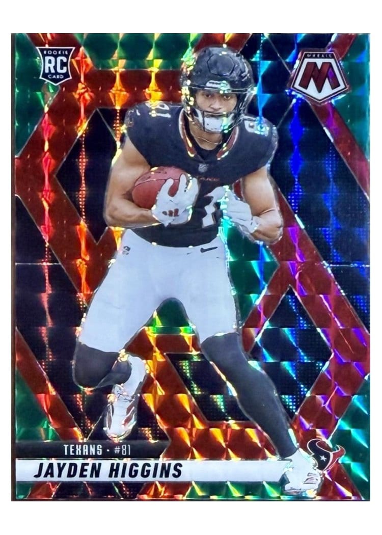 2025 Panini Mosaic Base Set Jayden Higgins Choice Red Green #346 card