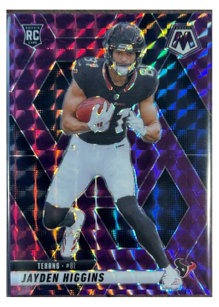 2025 Panini Mosaic Base Set Jayden Higgins Purple #346 card