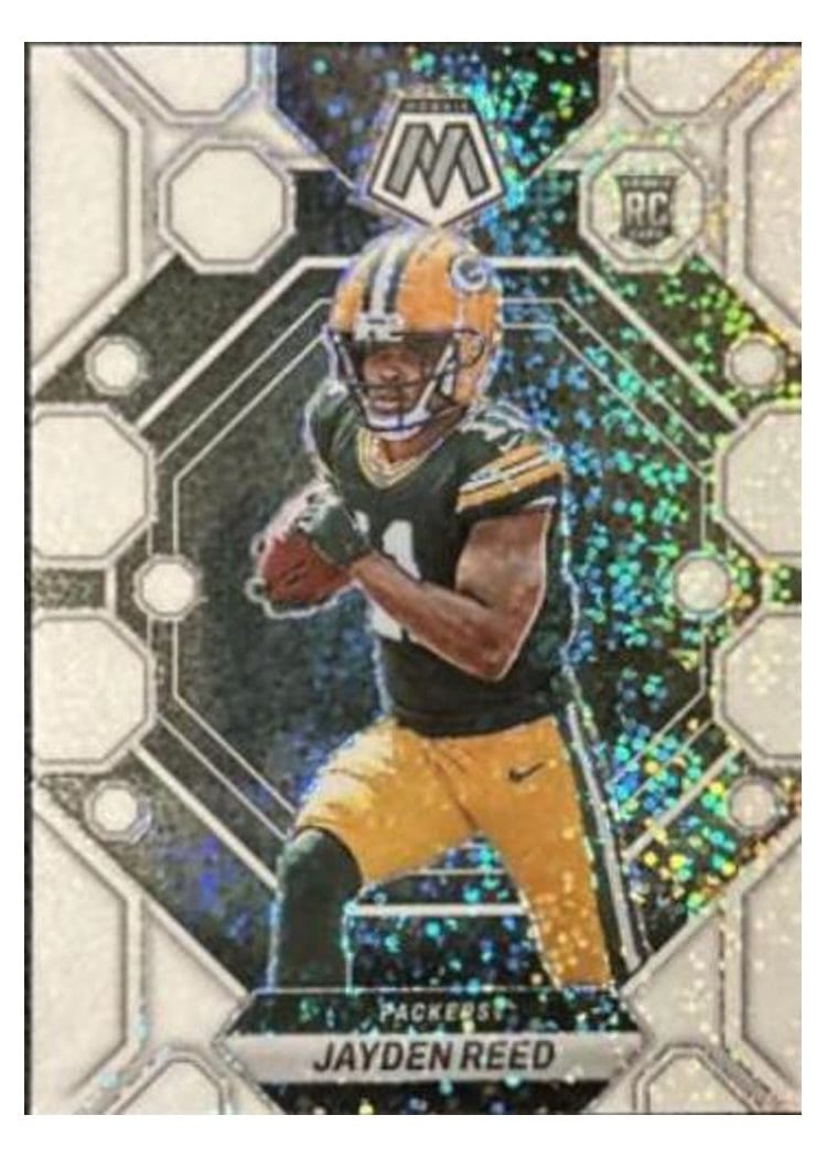2023 Panini Mosaic Base Set Jayden Reed White Sparkle #333 card