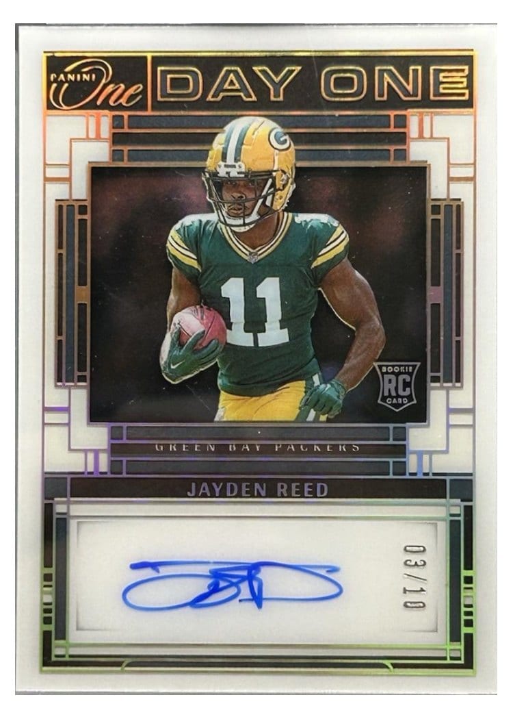 2023 Panini One Day One Autographs Jayden Reed #109 card