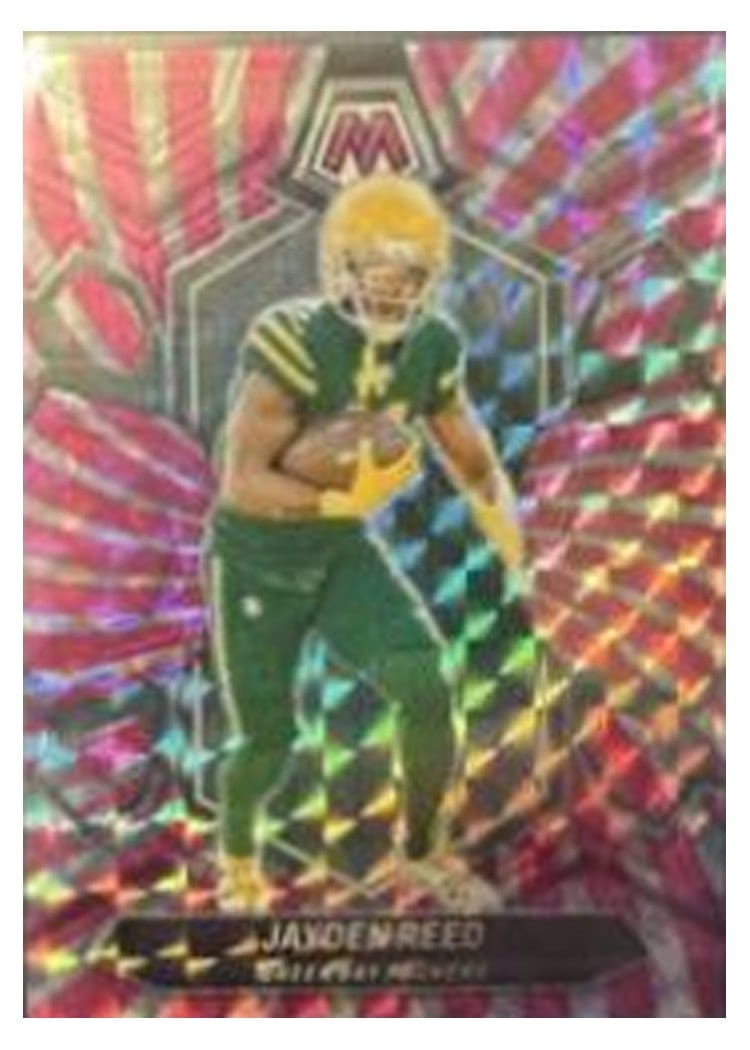 2024 Panini Mosaic Base Set Jayden Reed Pink Swirl #81 card