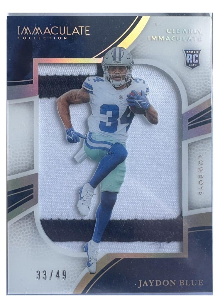 2025 Panini Immaculate Clearly Immaculate Rookie Jerseys Jaydon Blue #15 card