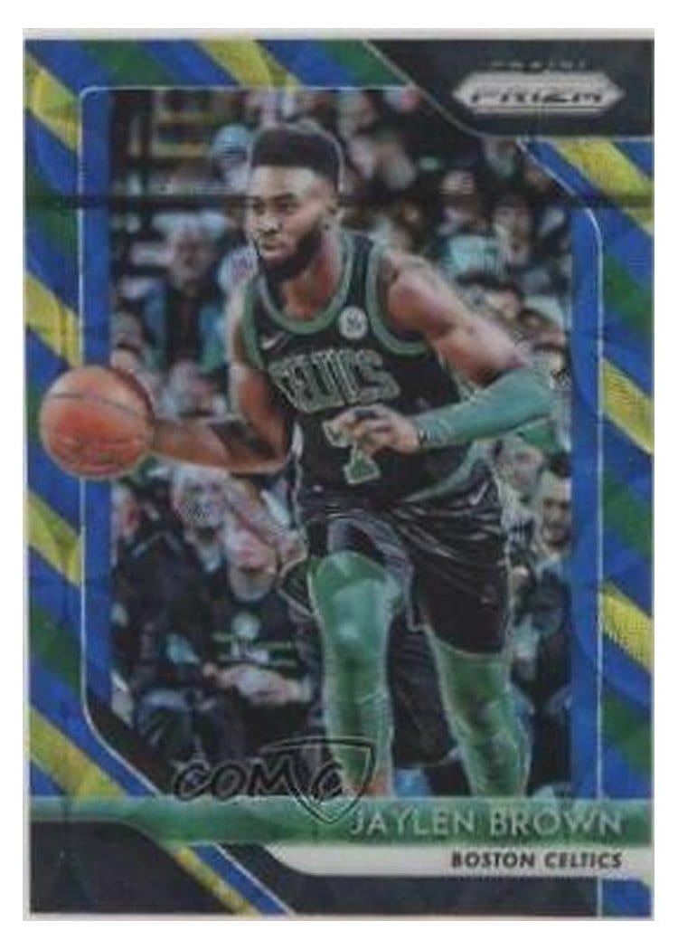 2018-19 Panini Prizm Base Set Jaylen Brown Blue, Yellow, and Green Choice Prizm #108 card