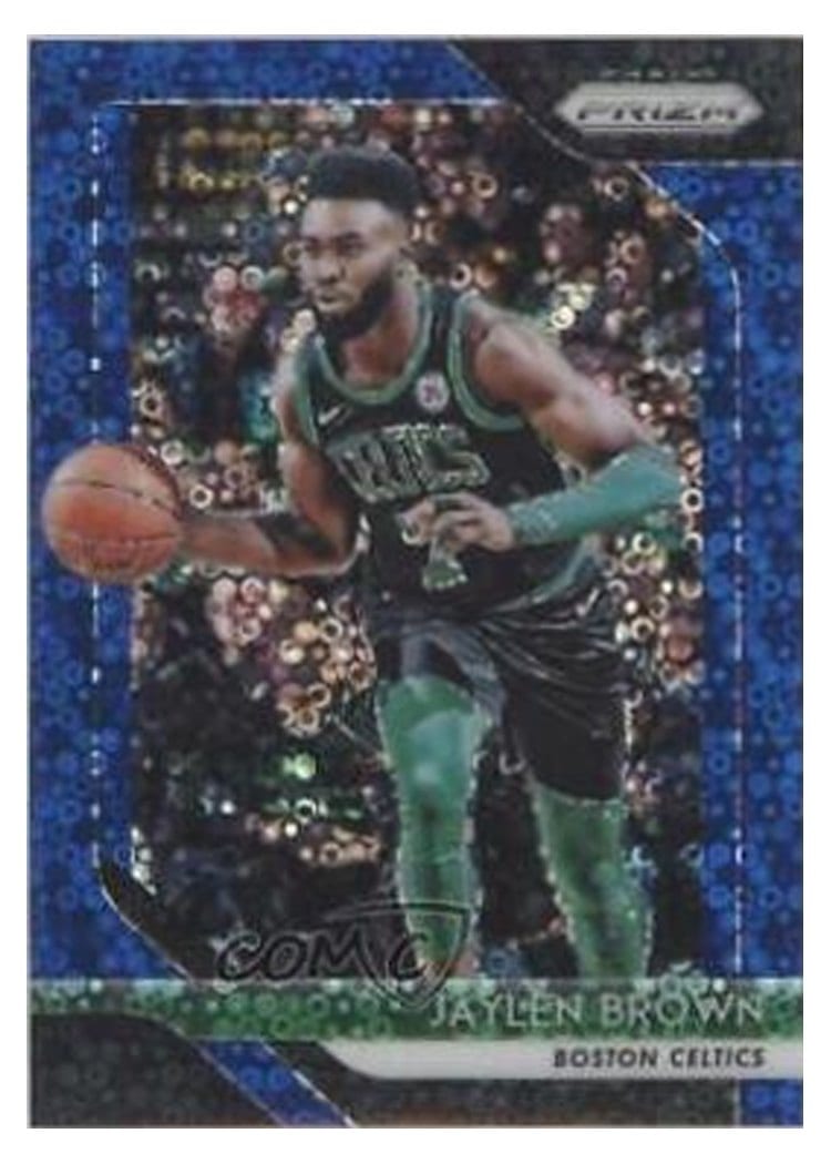 2018-19 Panini Prizm Base Set Jaylen Brown Fast Break Prizm Blue #108 card