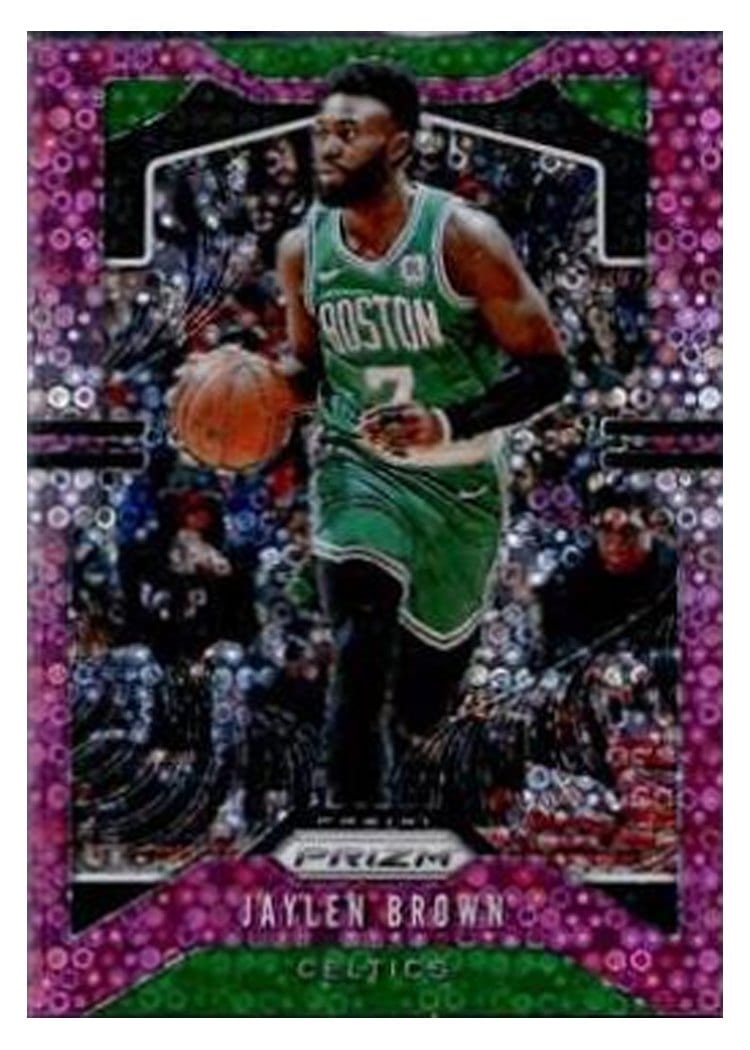 2019-20 Panini Prizm Base Set Jaylen Brown Fast Break Prizm Pink #40 card