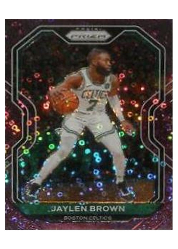 2020-21 Panini Prizm Base Set Jaylen Brown Fast Break Purple Prizm #189 card