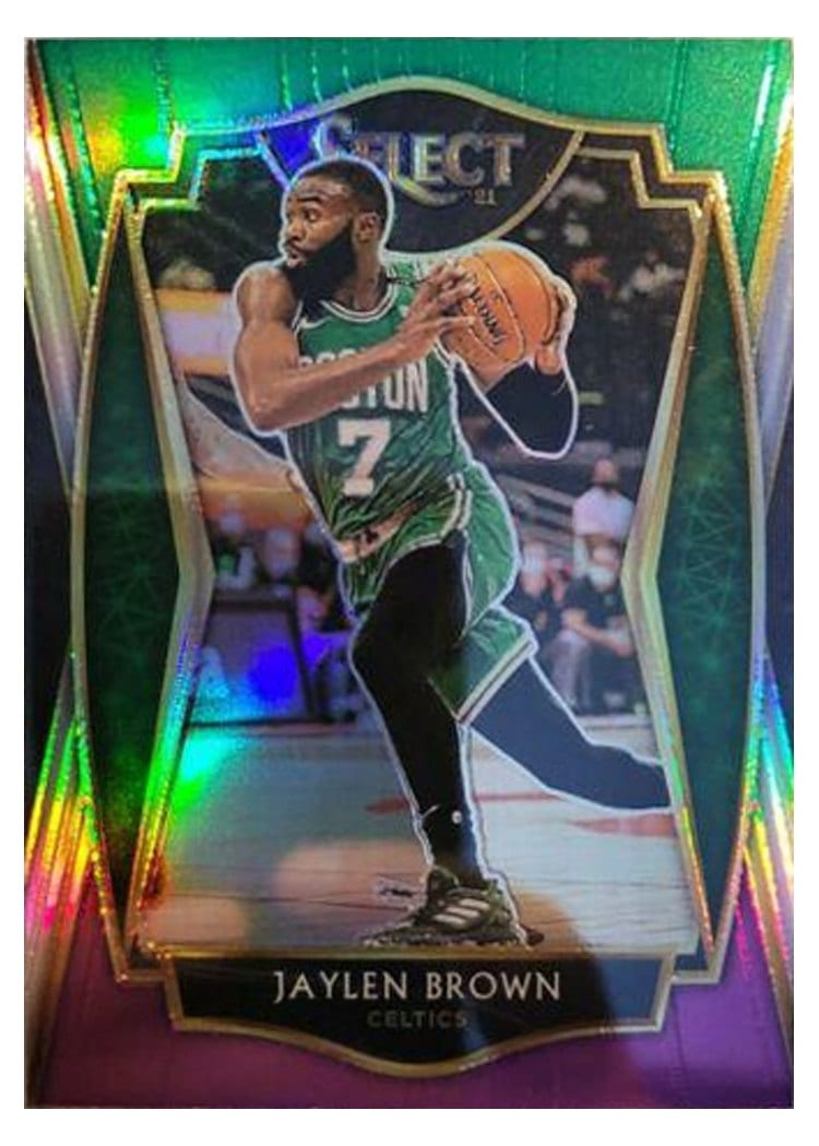2020-21 Panini Select Base Set Jaylen Brown Green White Purple #164 card