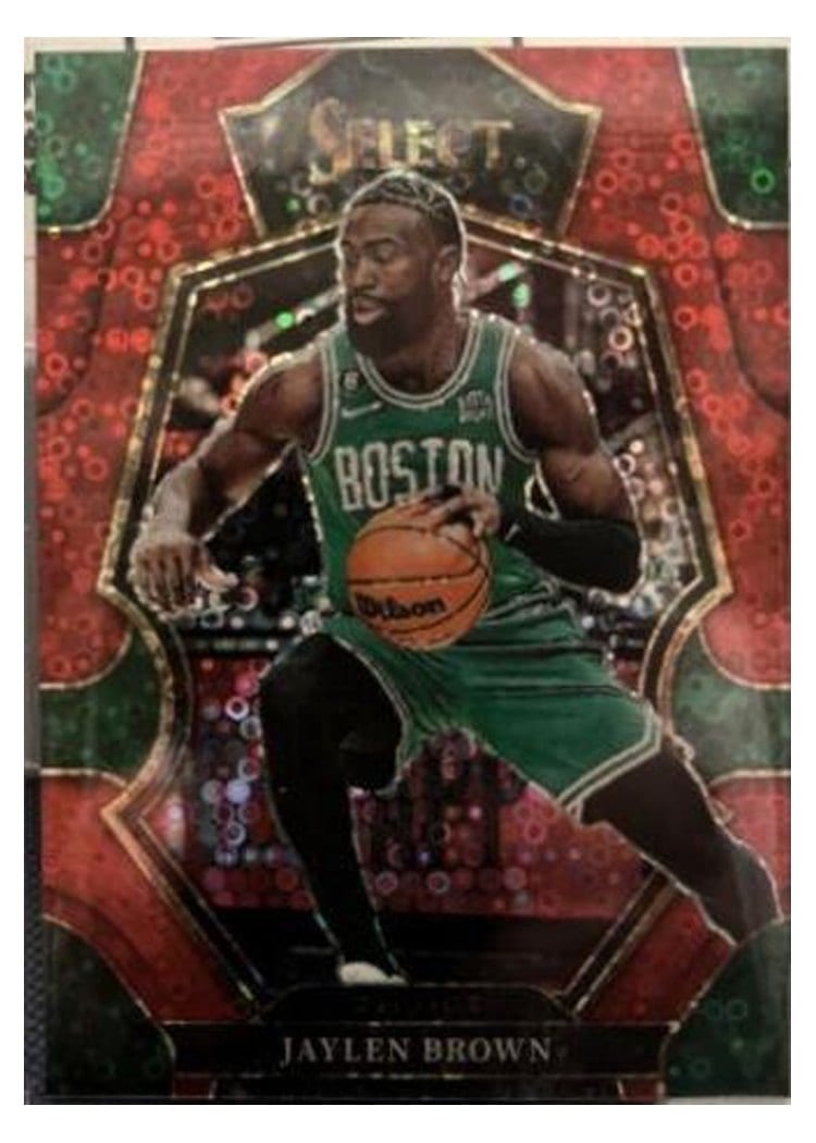 2022-23 Panini Select Base Set Jaylen Brown Red Disco Prizm #132 card