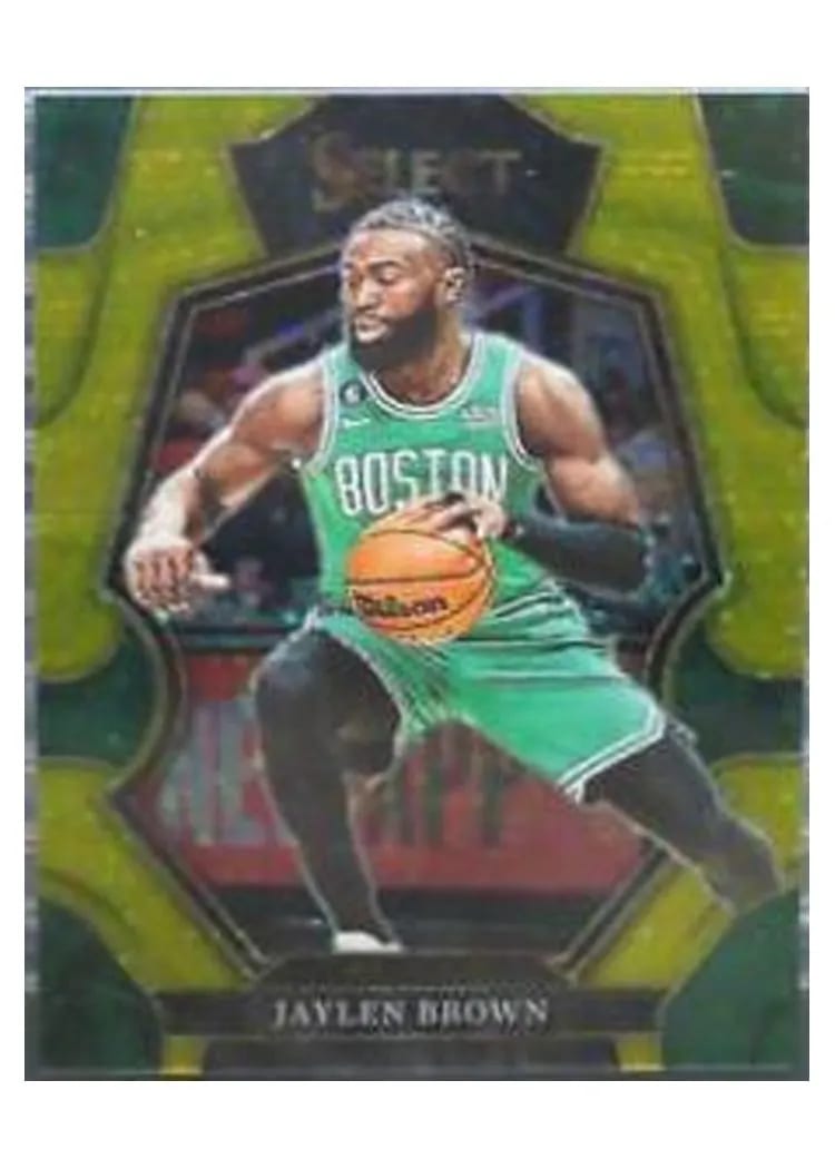 2022-23 Panini Select Base Set Jaylen Brown Gold Disco Prizm #232 card