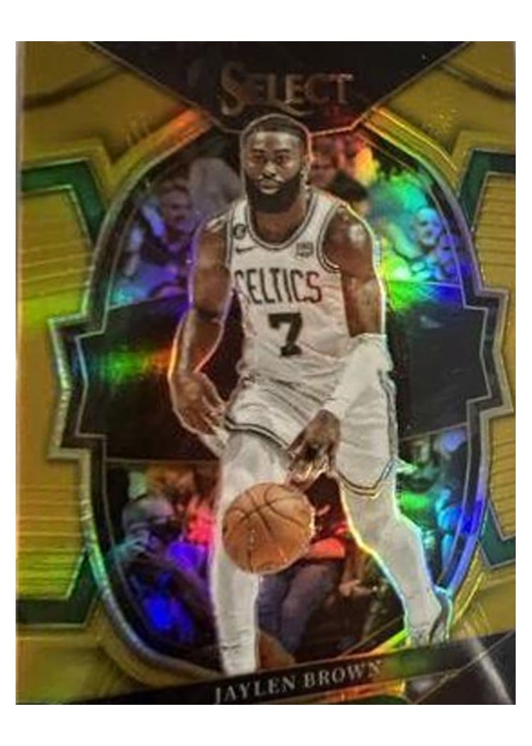 2022-23 Panini Select Base Set Jaylen Brown Gold Prizm #32 card