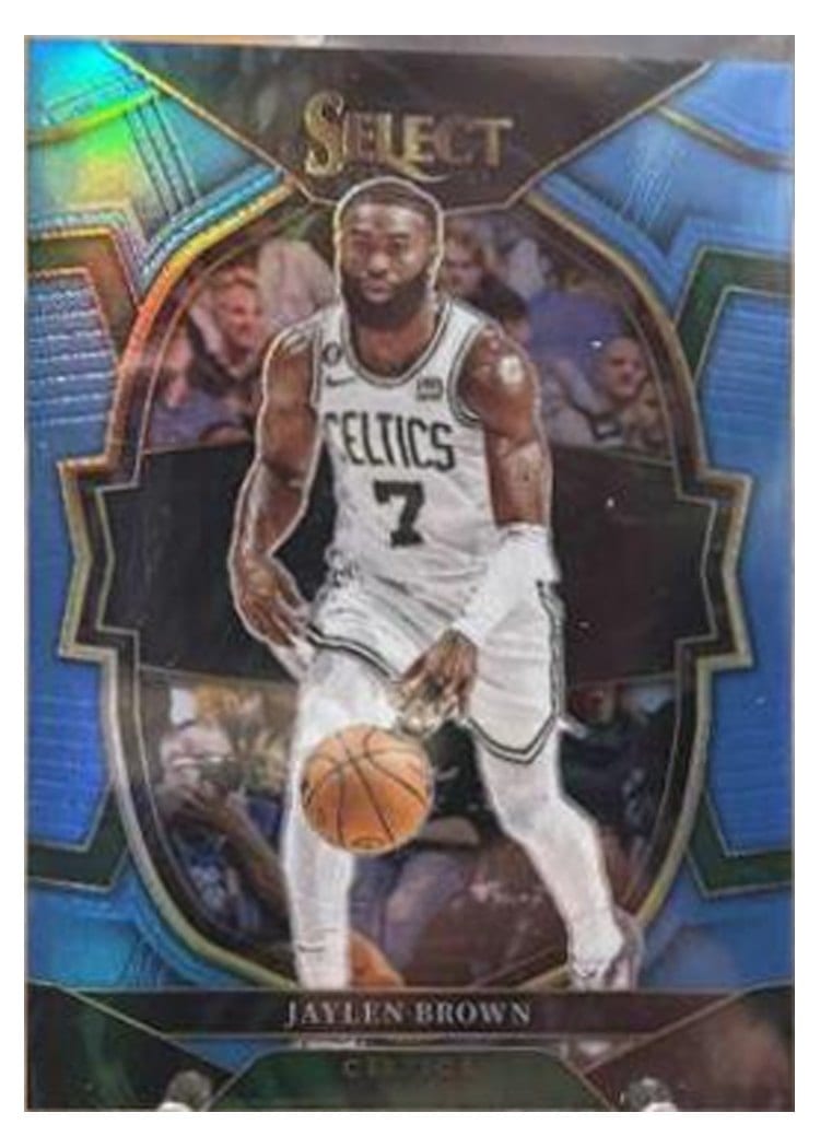 2022-23 Panini Select Base Set Jaylen Brown Light Blue Prizm #32 card