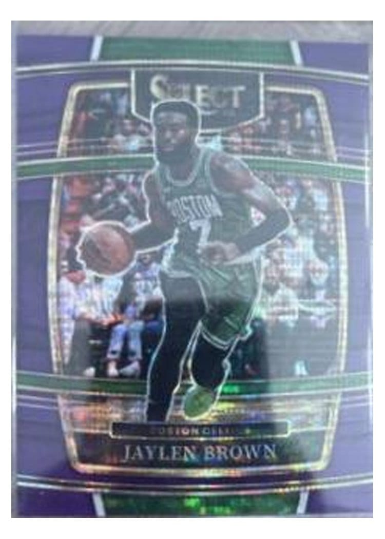 2022-23 Panini Select Base Set Jaylen Brown Neon Purple Pulsar Prizm #32 card