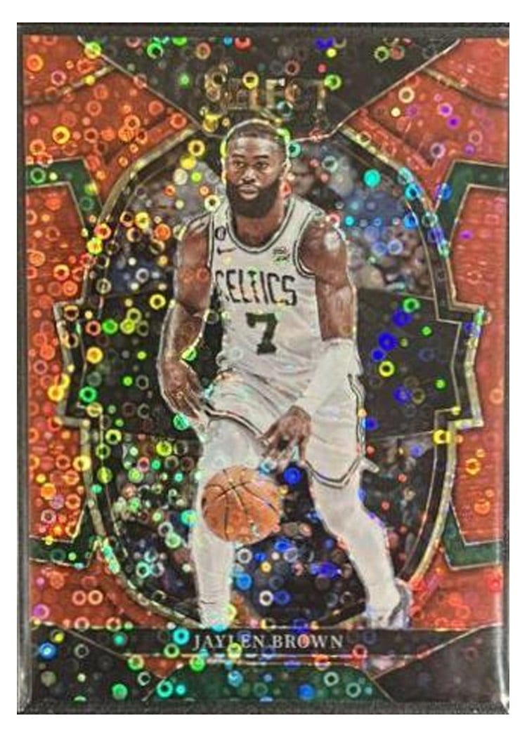 2022-23 Panini Select Base Set Jaylen Brown Red Disco Prizm #32 card