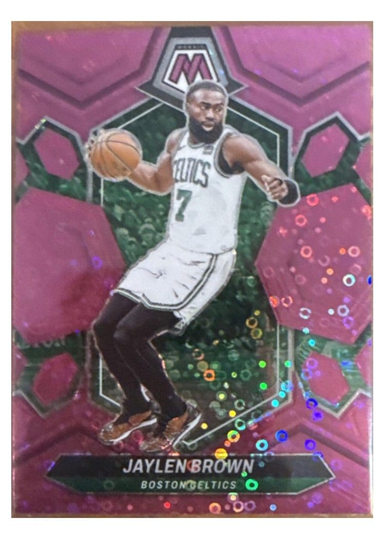 2023-24 Panini Mosaic Base Set Jaylen Brown Pink Fast Break #182 card