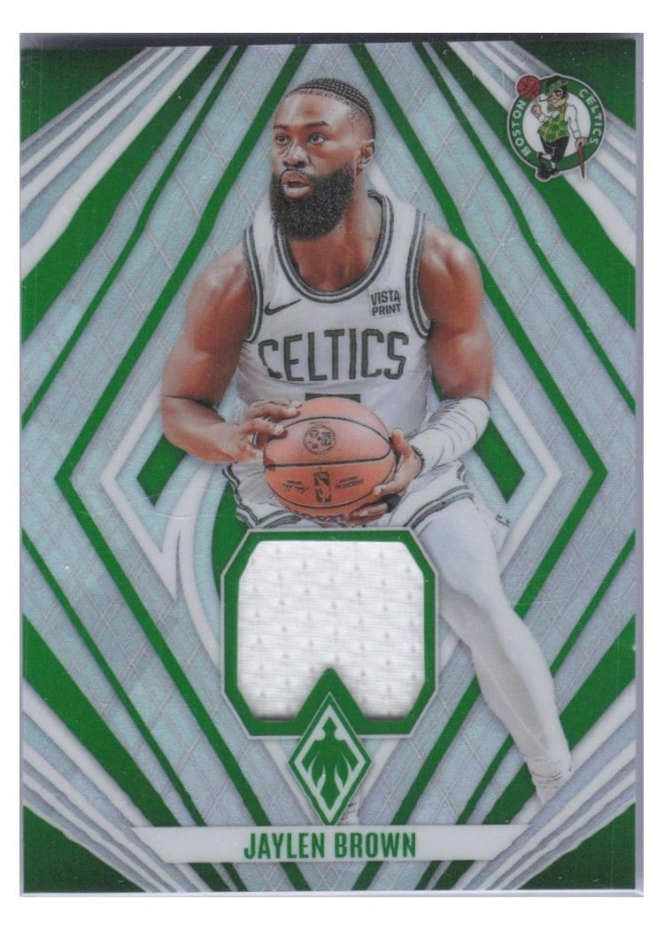 2023-24 Panini Phoenix Veteran Materials Jaylen Brown #VM-JBW card