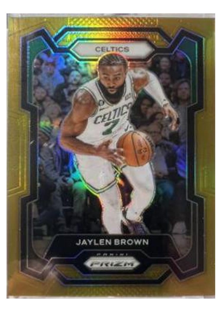 2023-24 Panini Prizm Base Set Jaylen Brown Gold #31 card