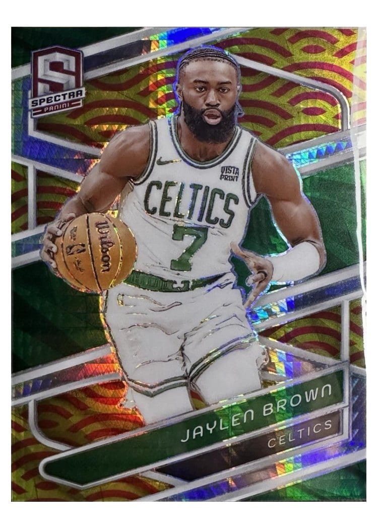 2023-24 Panini Spectra Base Set Jaylen Brown Red Yellow International #72 card